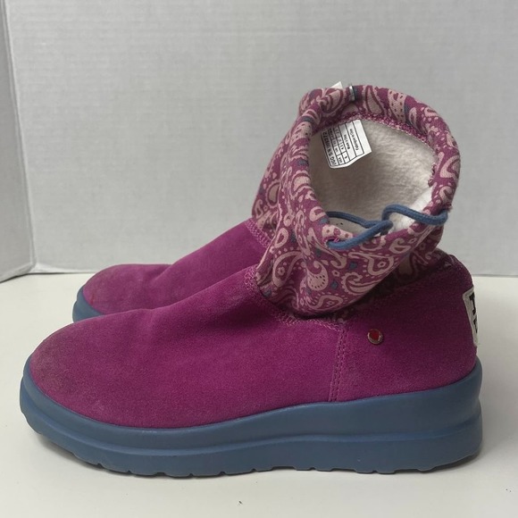 UGG Women's I Heart Ugg Slouchy Pink Paisley Pure Winter Boots Size 6 - Picture 8 of 12